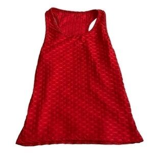 New Mix TikTok Famous Tank Top red Honeycomb Racer Back workout S/M small medium